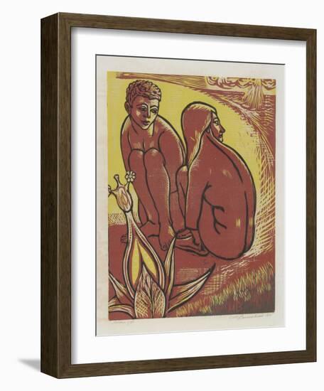 Untitled - Two Nudes by the Beach-Martin Barooshian-Framed Limited Edition