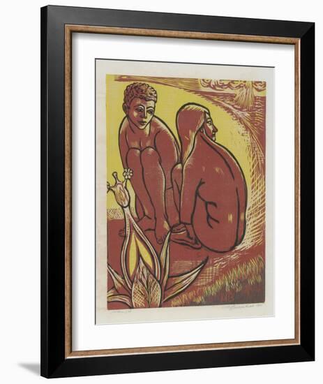 Untitled - Two Nudes by the Beach-Martin Barooshian-Framed Limited Edition