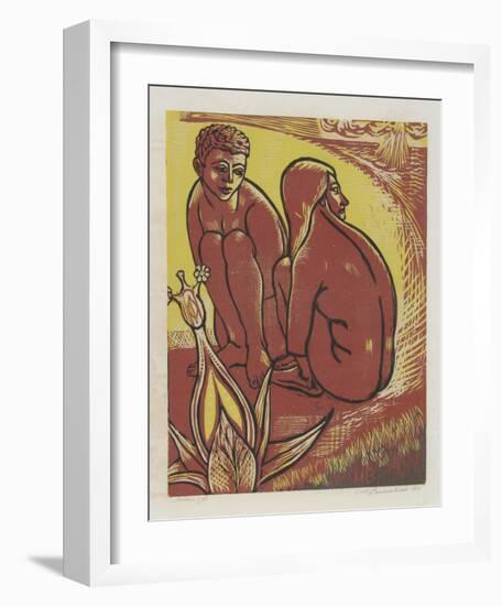Untitled - Two Nudes by the Beach-Martin Barooshian-Framed Limited Edition