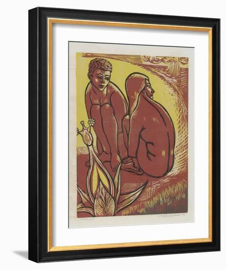 Untitled - Two Nudes by the Beach-Martin Barooshian-Framed Limited Edition