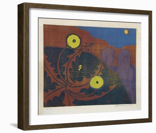 Untitled - Two Nudes in a Garden-Martin Barooshian-Framed Limited Edition