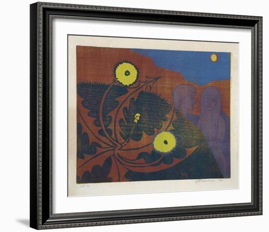 Untitled - Two Nudes in a Garden-Martin Barooshian-Framed Limited Edition