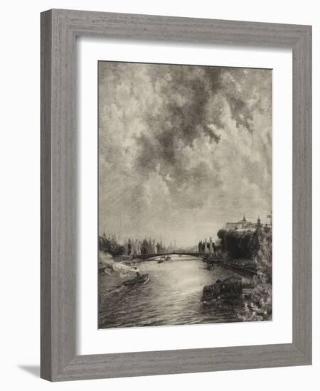 Untitled (View of the Seine), 1901 (Etching)-Felix Bracquemond-Framed Giclee Print