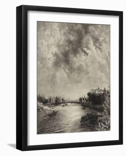 Untitled (View of the Seine), 1901 (Etching)-Felix Bracquemond-Framed Giclee Print