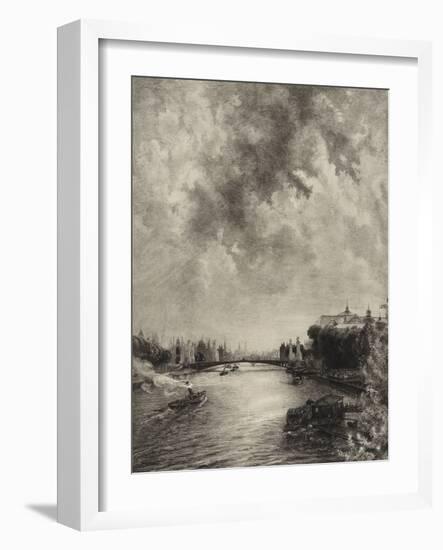 Untitled (View of the Seine), 1901 (Etching)-Felix Bracquemond-Framed Giclee Print