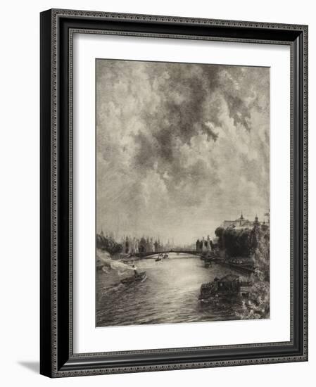 Untitled (View of the Seine), 1901 (Etching)-Felix Bracquemond-Framed Giclee Print