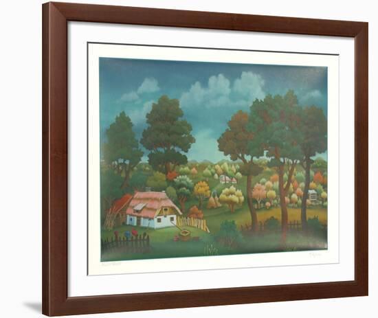 Untitled (Village Landscape)-Ivan Generalic-Framed Limited Edition