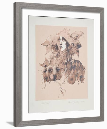 Untitled - Woman and Dog-Ramon Santiago-Framed Collectable Print