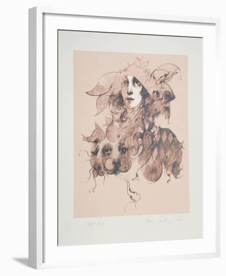 Untitled - Woman and Dog-Ramon Santiago-Framed Collectable Print