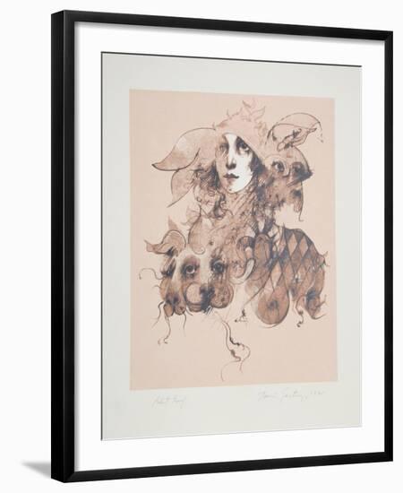 Untitled - Woman and Dog-Ramon Santiago-Framed Collectable Print