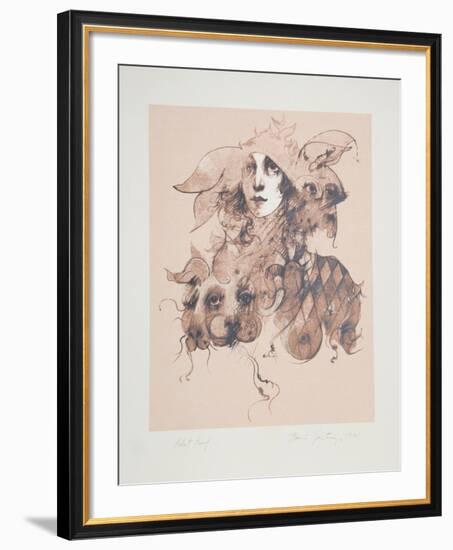 Untitled - Woman and Dog-Ramon Santiago-Framed Collectable Print