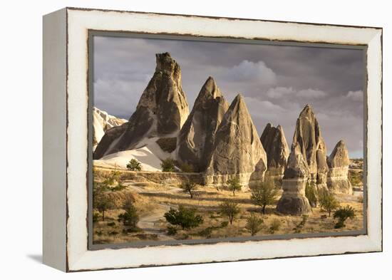 Unusual Rock Formations in the Rose Valley, Cappadocia, Anatolia, Turkey, Asia Minor, Eurasia-David Clapp-Framed Premier Image Canvas