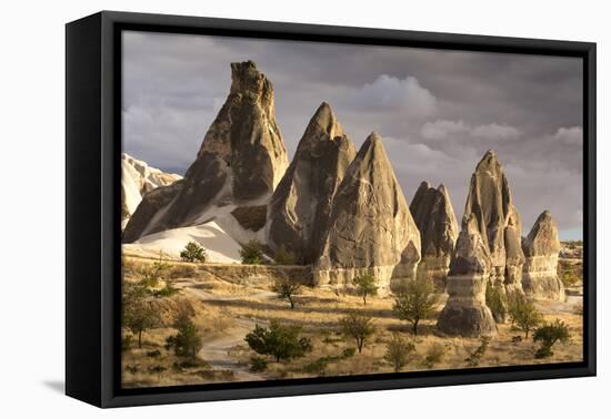 Unusual Rock Formations in the Rose Valley, Cappadocia, Anatolia, Turkey, Asia Minor, Eurasia-David Clapp-Framed Premier Image Canvas