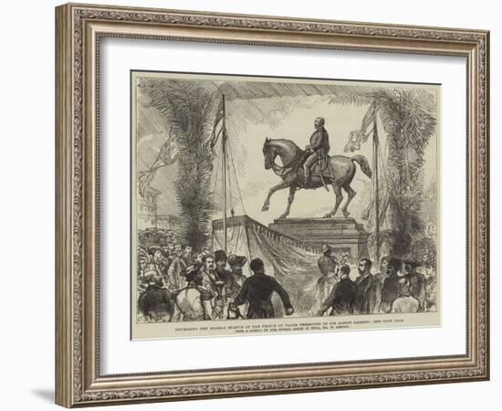 Unveiling the Bombay Statue of the Prince of Wales Presented by Sir Albert Sassoon-William 'Crimea' Simpson-Framed Giclee Print