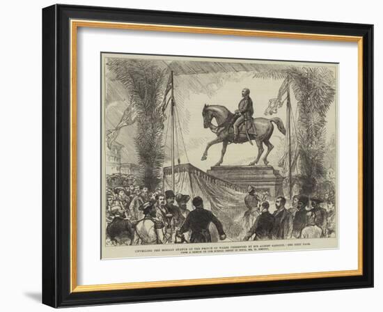 Unveiling the Bombay Statue of the Prince of Wales Presented by Sir Albert Sassoon-William 'Crimea' Simpson-Framed Giclee Print