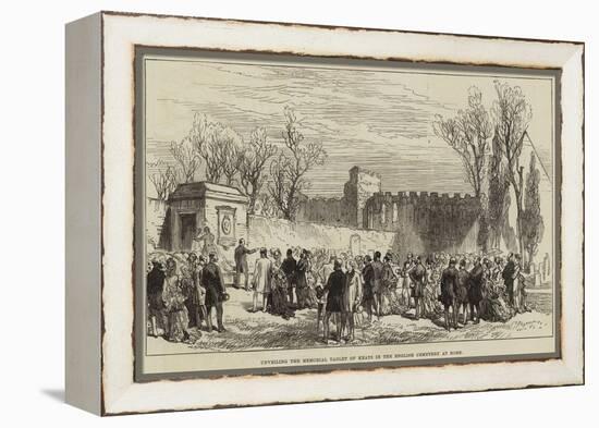 Unveiling the Memorial Tablet of Keats in the English Cemetery at Rome-null-Framed Premier Image Canvas