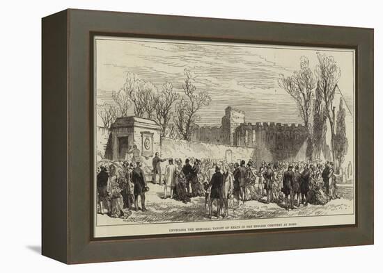 Unveiling the Memorial Tablet of Keats in the English Cemetery at Rome-null-Framed Premier Image Canvas