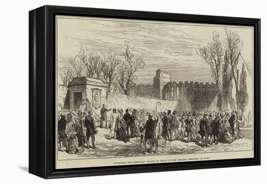 Unveiling the Memorial Tablet of Keats in the English Cemetery at Rome-null-Framed Premier Image Canvas