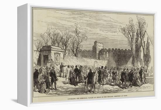 Unveiling the Memorial Tablet of Keats in the English Cemetery at Rome-null-Framed Premier Image Canvas