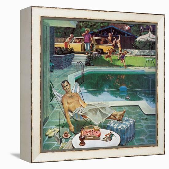 "Unwelcome Pool Guests," July 22, 1961-Thornton Utz-Framed Premier Image Canvas