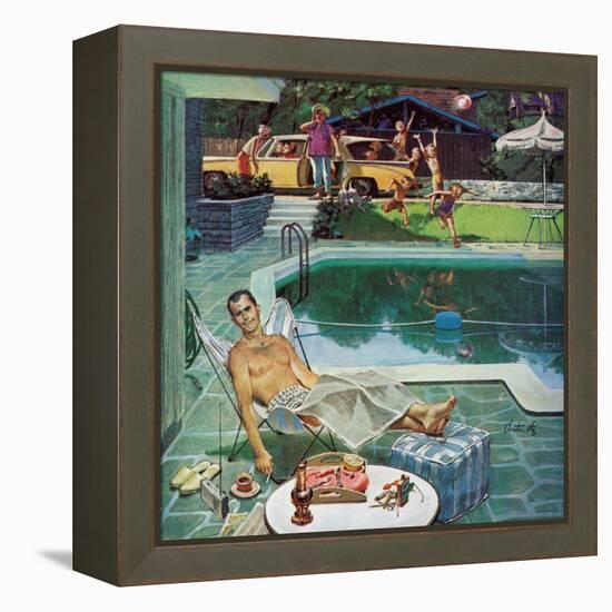 "Unwelcome Pool Guests," July 22, 1961-Thornton Utz-Framed Premier Image Canvas