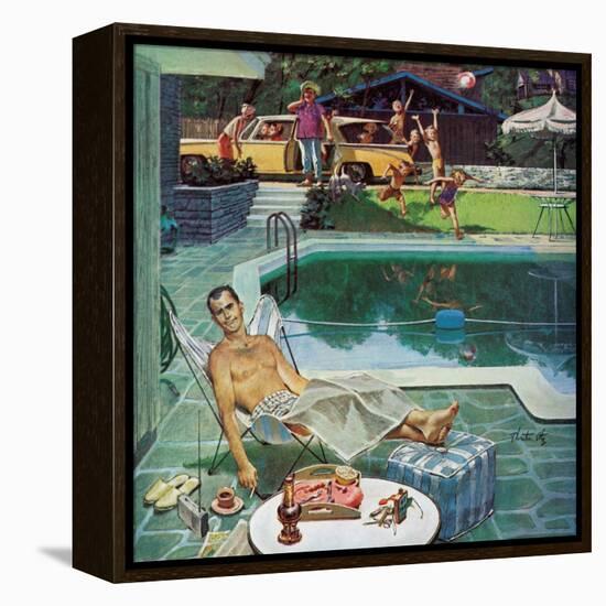 "Unwelcome Pool Guests," July 22, 1961-Thornton Utz-Framed Premier Image Canvas