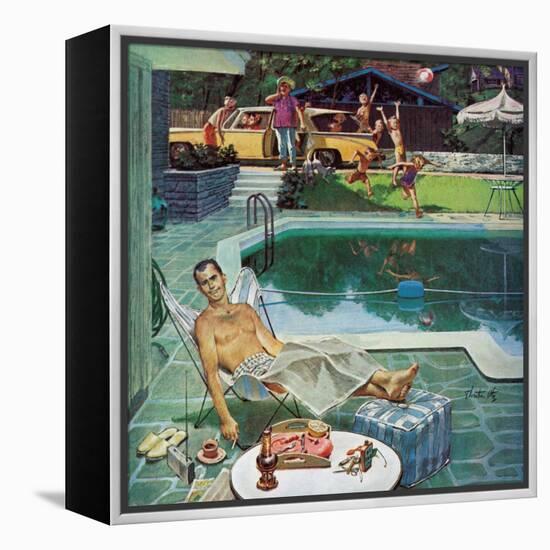 "Unwelcome Pool Guests," July 22, 1961-Thornton Utz-Framed Premier Image Canvas