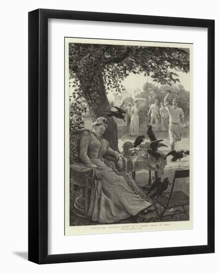 Unwelcome Visitors, Crows at a Tennis Party in India-Robert Barnes-Framed Giclee Print