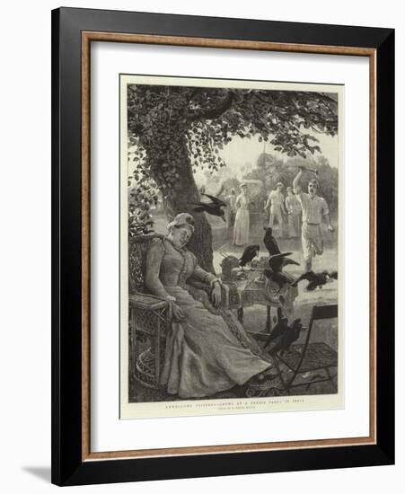 Unwelcome Visitors, Crows at a Tennis Party in India-Robert Barnes-Framed Giclee Print