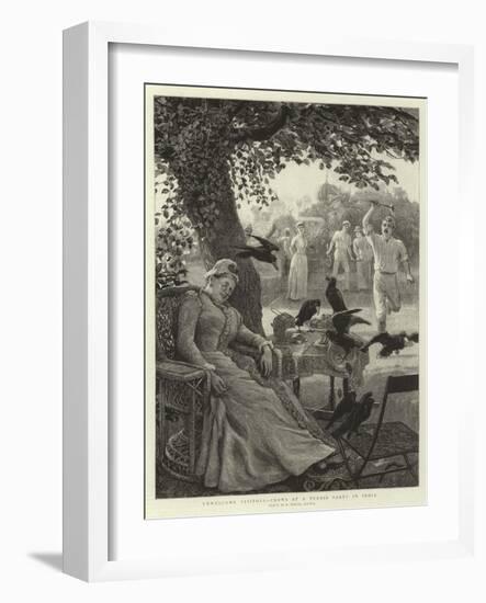 Unwelcome Visitors, Crows at a Tennis Party in India-Robert Barnes-Framed Giclee Print