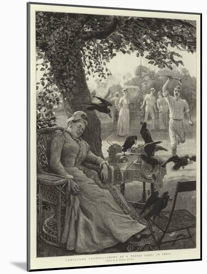 Unwelcome Visitors, Crows at a Tennis Party in India-Robert Barnes-Mounted Giclee Print