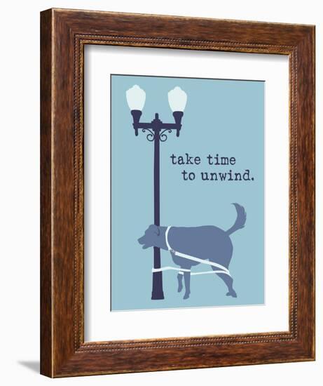 Unwind - Blue Version-Dog is Good-Framed Art Print