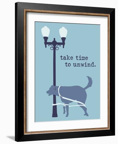 Unwind - Blue Version-Dog is Good-Framed Art Print