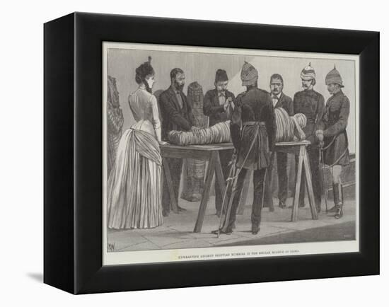 Unwrapping Ancient Egyptian Mummies in the Boulak Museum at Cairo-Richard Caton Woodville II-Framed Premier Image Canvas