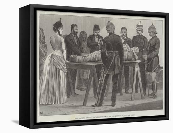 Unwrapping Ancient Egyptian Mummies in the Boulak Museum at Cairo-Richard Caton Woodville II-Framed Premier Image Canvas