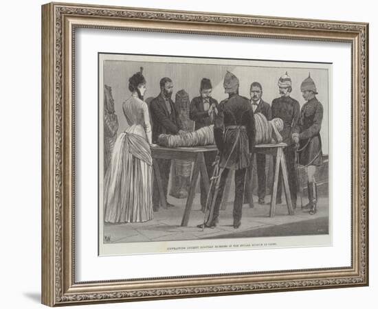 Unwrapping Ancient Egyptian Mummies in the Boulak Museum at Cairo-Richard Caton Woodville II-Framed Giclee Print