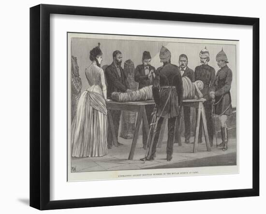 Unwrapping Ancient Egyptian Mummies in the Boulak Museum at Cairo-Richard Caton Woodville II-Framed Giclee Print