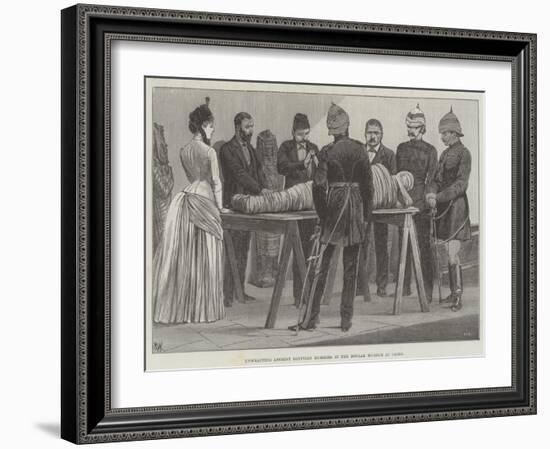 Unwrapping Ancient Egyptian Mummies in the Boulak Museum at Cairo-Richard Caton Woodville II-Framed Giclee Print