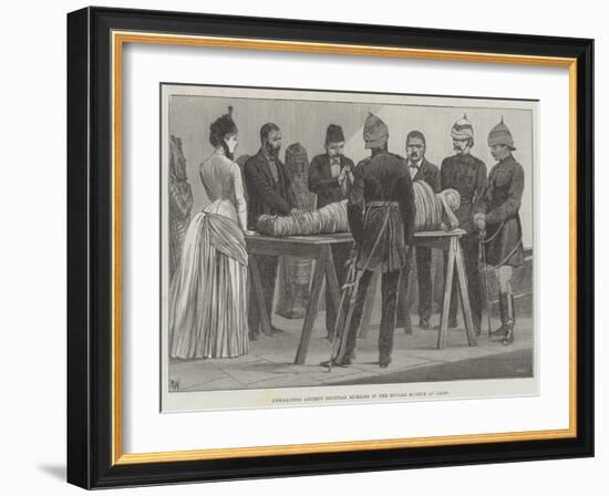 Unwrapping Ancient Egyptian Mummies in the Boulak Museum at Cairo-Richard Caton Woodville II-Framed Giclee Print