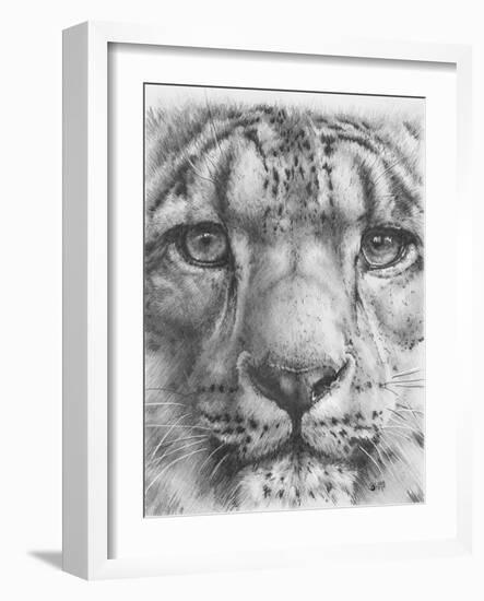 Up Close Snow Leopard-Barbara Keith-Framed Giclee Print