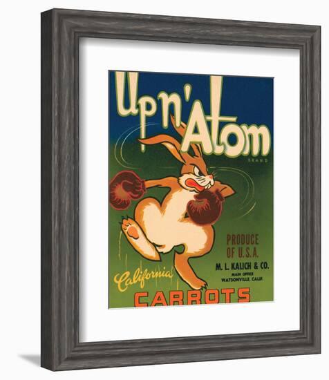 Up n' Atom Brand California Carrots-null-Framed Art Print