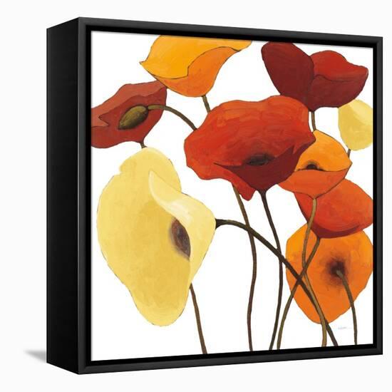 Up One on White Yellow-Shirley Novak-Framed Stretched Canvas