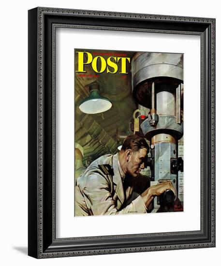 "Up Periscope!," Saturday Evening Post Cover, April 22, 1944-Mead Schaeffer-Framed Giclee Print