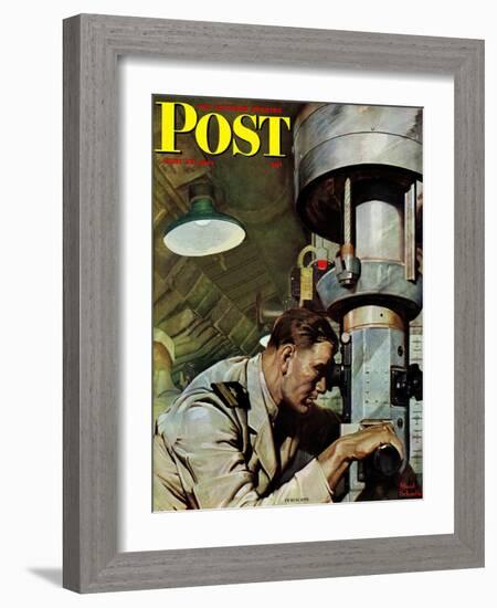 "Up Periscope!," Saturday Evening Post Cover, April 22, 1944-Mead Schaeffer-Framed Giclee Print