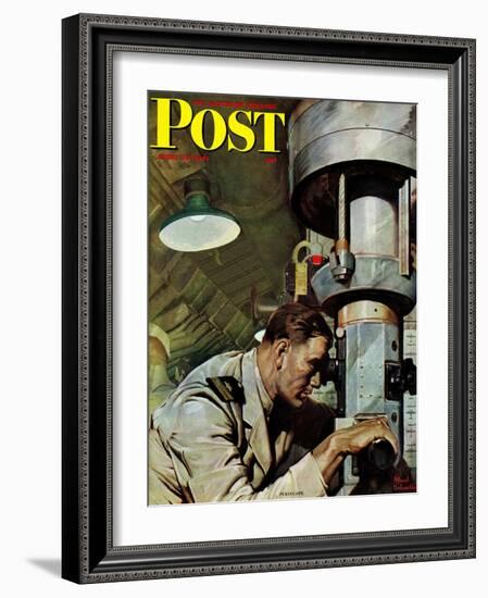 "Up Periscope!," Saturday Evening Post Cover, April 22, 1944-Mead Schaeffer-Framed Giclee Print