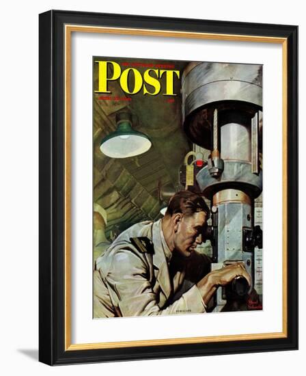 "Up Periscope!," Saturday Evening Post Cover, April 22, 1944-Mead Schaeffer-Framed Giclee Print