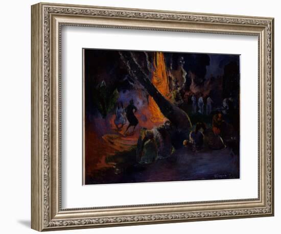 Upa Upa (The Fire Dance) 1891-Paul Gauguin-Framed Giclee Print