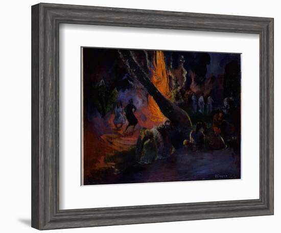 Upa Upa (The Fire Dance) 1891-Paul Gauguin-Framed Giclee Print