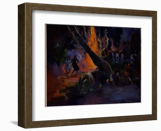 Upa Upa (The Fire Dance) 1891-Paul Gauguin-Framed Giclee Print