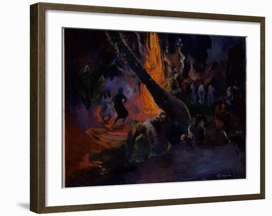 Upa Upa (The Fire Dance) 1891-Paul Gauguin-Framed Giclee Print